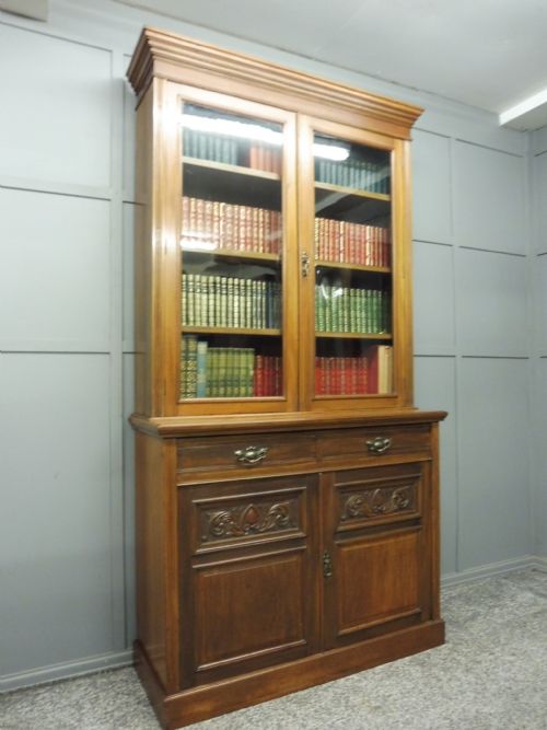 Victorian Walnut Bookcase by Maple and Co