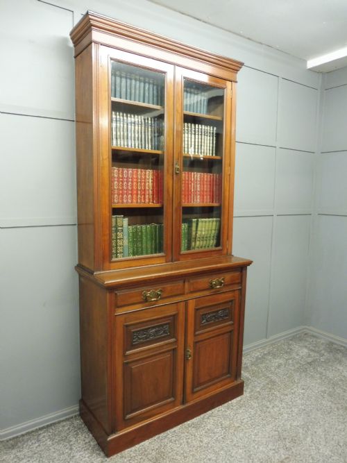 Victorian Walnut Library Bookcase