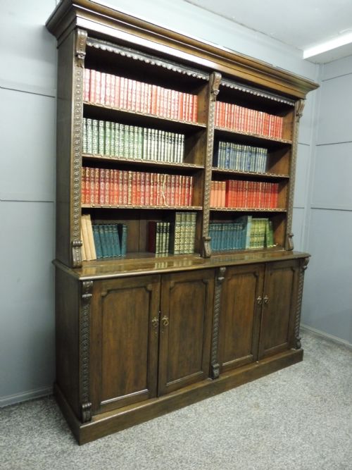 Large Victorian Oak Country House Bookcase