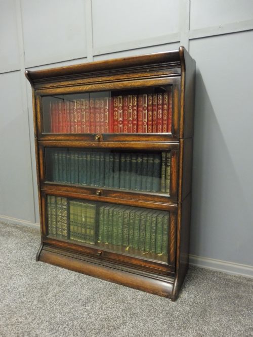 Oak 3 Height Lawyers Bookcase