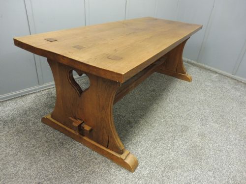 Solid Oak Arts and Crafts Farmhouse Table