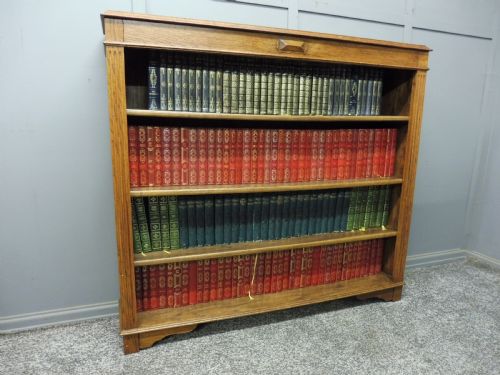 Edwardian Oak Open Bookcase