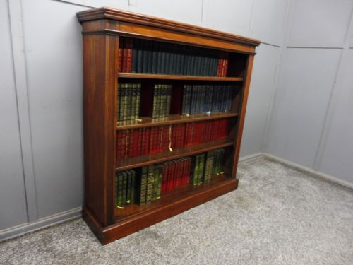 Victorian Walnut Open Bookcase