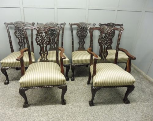 fig 1. SIX VICTORIAN MAHOGANY BALL AND CLAW DINING CHAIRS