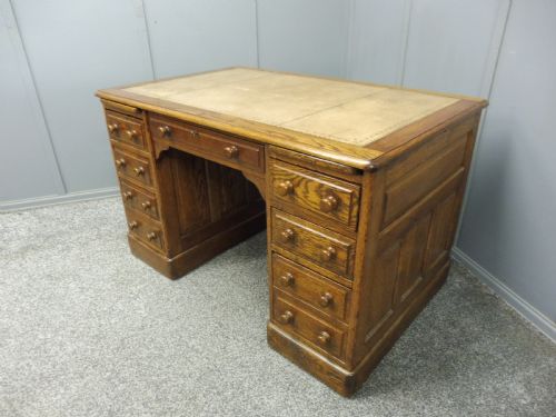 Oak Leather Topped Desk