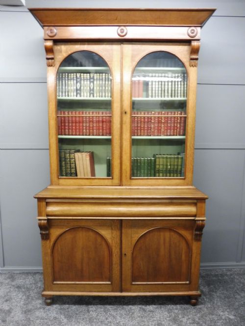 19th Century Oak and Mahogany Bookcase