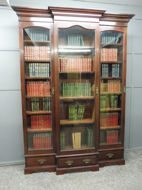 Tall Victorian Mahogany Glazed Bookcase