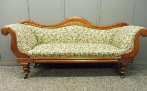 Victorian Mahogany Scroll End Sofa