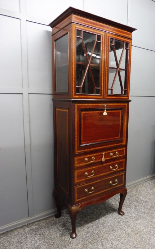 Edwardian Inlaid Bureau Cabinet