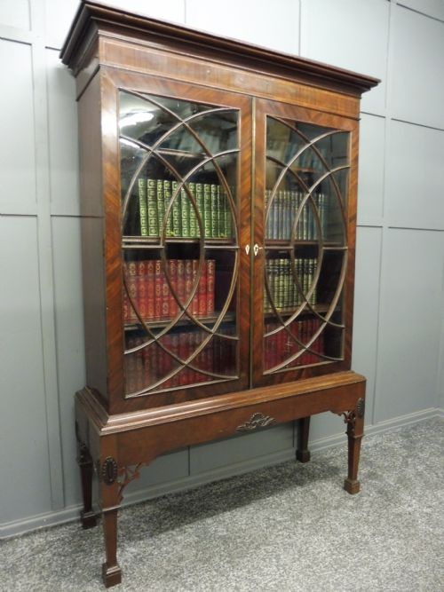 19th Century Mahogany Bookcase on Stand