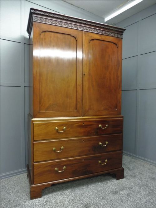 19th Century Mahogany Press Cupboard