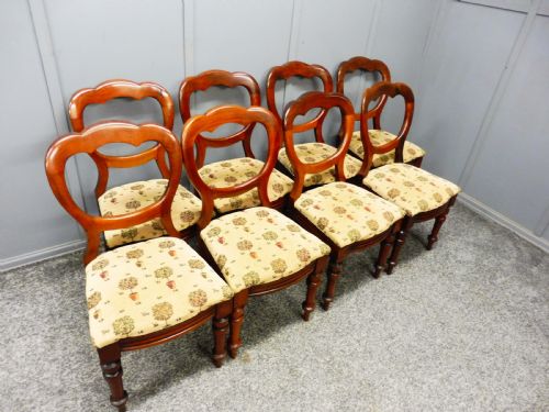 Set of 8 Victorian Balloon Back Dining Chairs