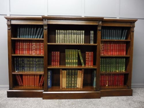 Victorian Oak Breakfront Bookcase