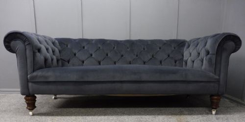Newly Upholstered Victorian Chesterfield Sofa