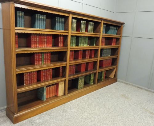 Large Edwardian Walnut Open Bookcase