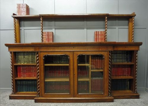Unusual Oak and Pollard Oak 19th Century Bookcase