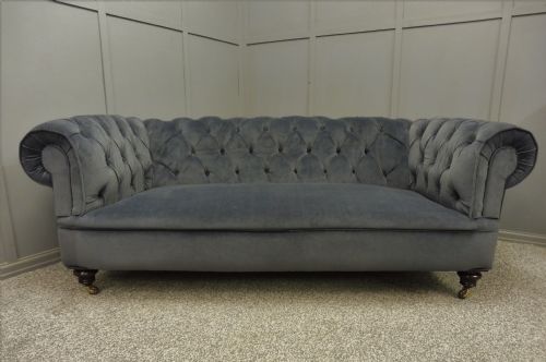 Newly Upholstered Antique Chesterfield Sofa