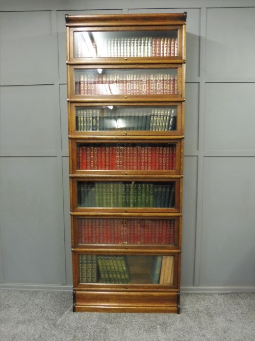 Tall 7 High Golden Oak Globe Wernicke Bookcase