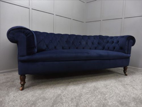 Newly Upholstered Large Victorian Chesterfield Sofa