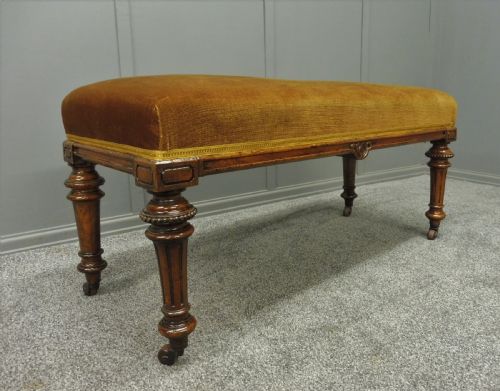 Victorian Walnut Window Seat/ Stool