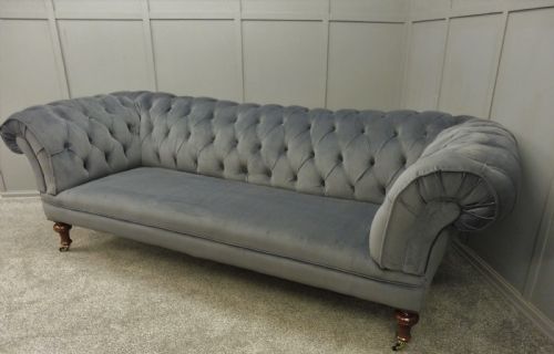 Very Large Newly Upholstered 19th Century Chesterfield Sofa