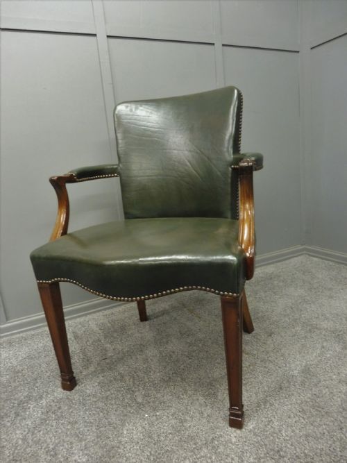Leather and Mahogany Desk Chair