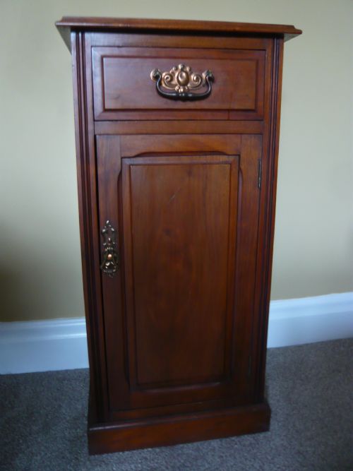 Extra Tall Mahogany Bedside Cabinet with Drawer