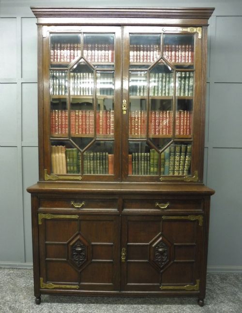 Large Oak Arts and Crafts Bookcase