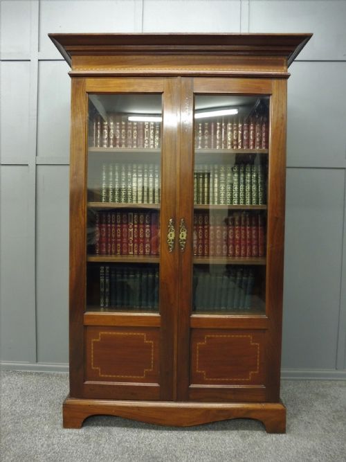 Edwardian Mahogany Inlaid Bookcase