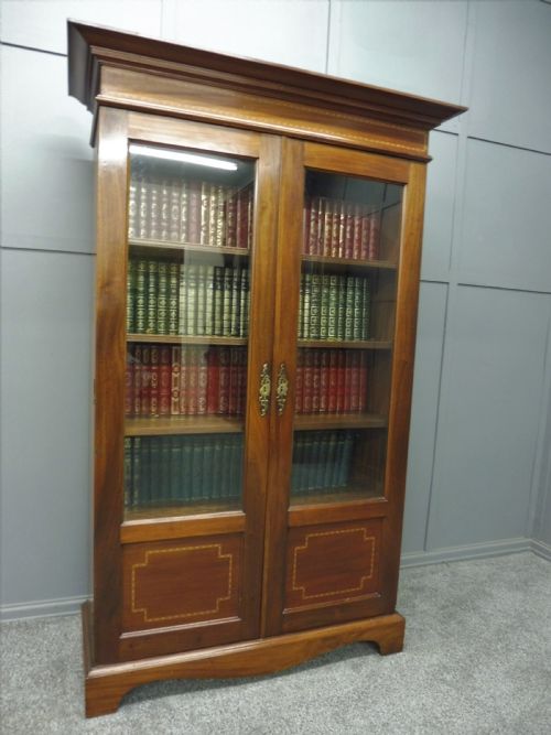 fig 1. EDWARDIAN MAHOGANY INLAID BOOKCASE