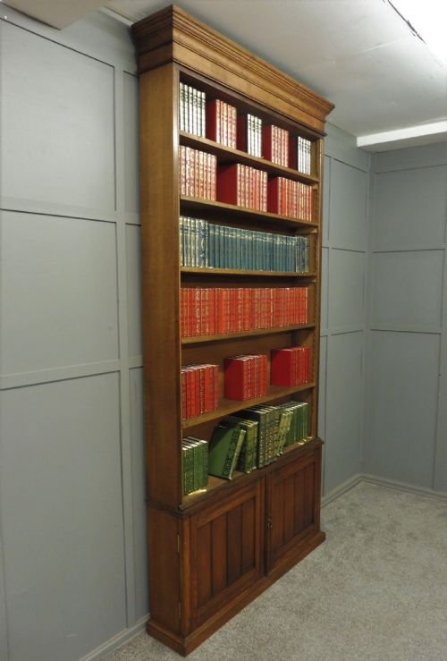 Tall Edwardian Oak Bookcase