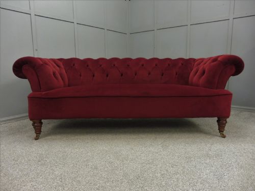 Newly Upholstered Victorian Chesterfield Sofa
