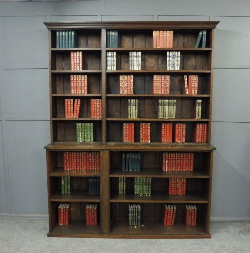 Rustic Oak and Pine School Bookcase