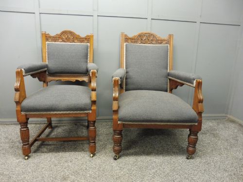 fig 1. PAIR OF VICTORIAN ARMCHAIRS