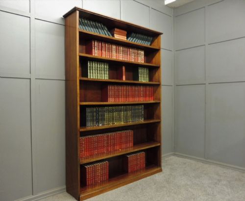 Large Edwardian Mahogany Open Bookcase