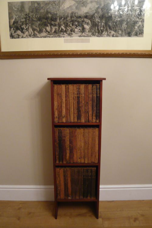 fig 1. Edwardian Pitch Pine Bookcase & Encyclopaedia Britannica
