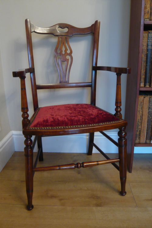Edwardian Mahogany Ladies Bedroom Reading Chair Armchair 1910