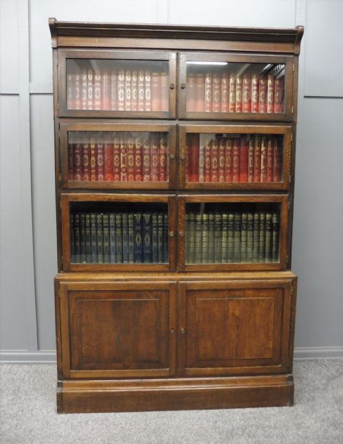 Oak Edwardian Lawyers Stacking Bookcase