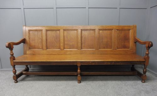 Six Panel Golden Oak Bench/settle