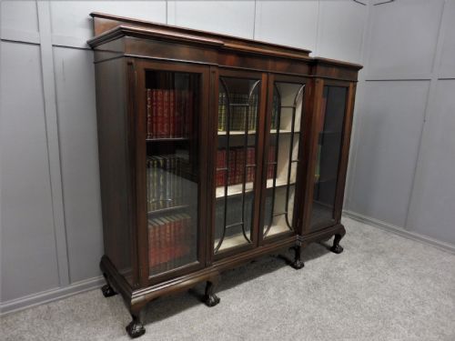 Edwardian Mahogany Breakfront Bookcase