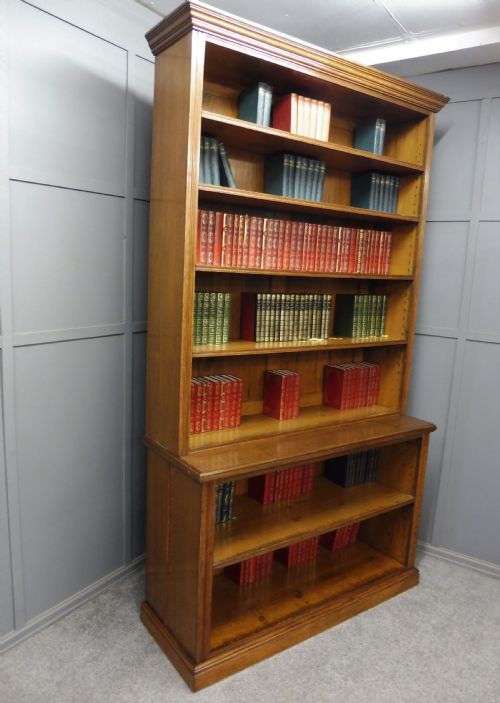 Large Edwardian Oak School Bookcase