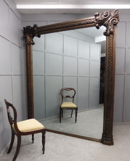 Monumental 19th Century Oak Mirror