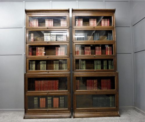 A Tall Pair of Gunn Stacking Bookcases