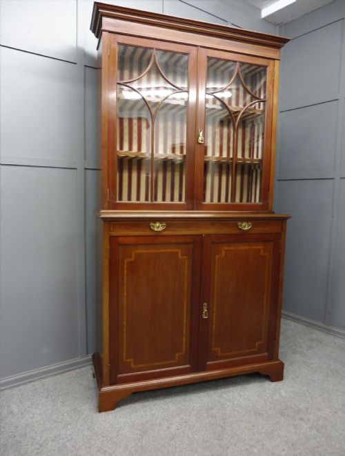 Edwardian Mahogany Inlaid Bookcase