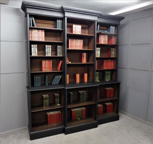 Large Rustic Victorian Painted Bookcase
