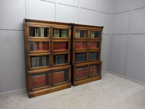 Pair of Minty of Oxford Oak Sectional Stacking Bookcases