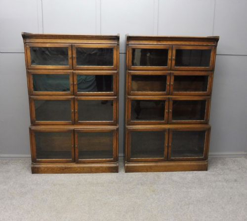 fig 1. PAIR OF MINTY OF OXFORD OAK SECTIONAL STACKING BOOKCASES