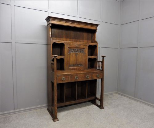 Oak Arts and Crafts Bookcase/desk