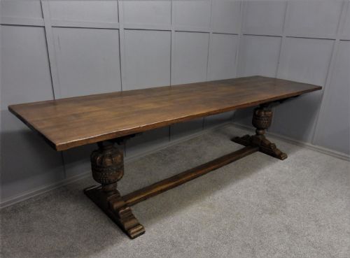 Large 9 Ft Oak  Refectory Table