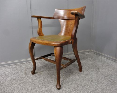 Edwardian Oak Office Armchair/ Deskchair